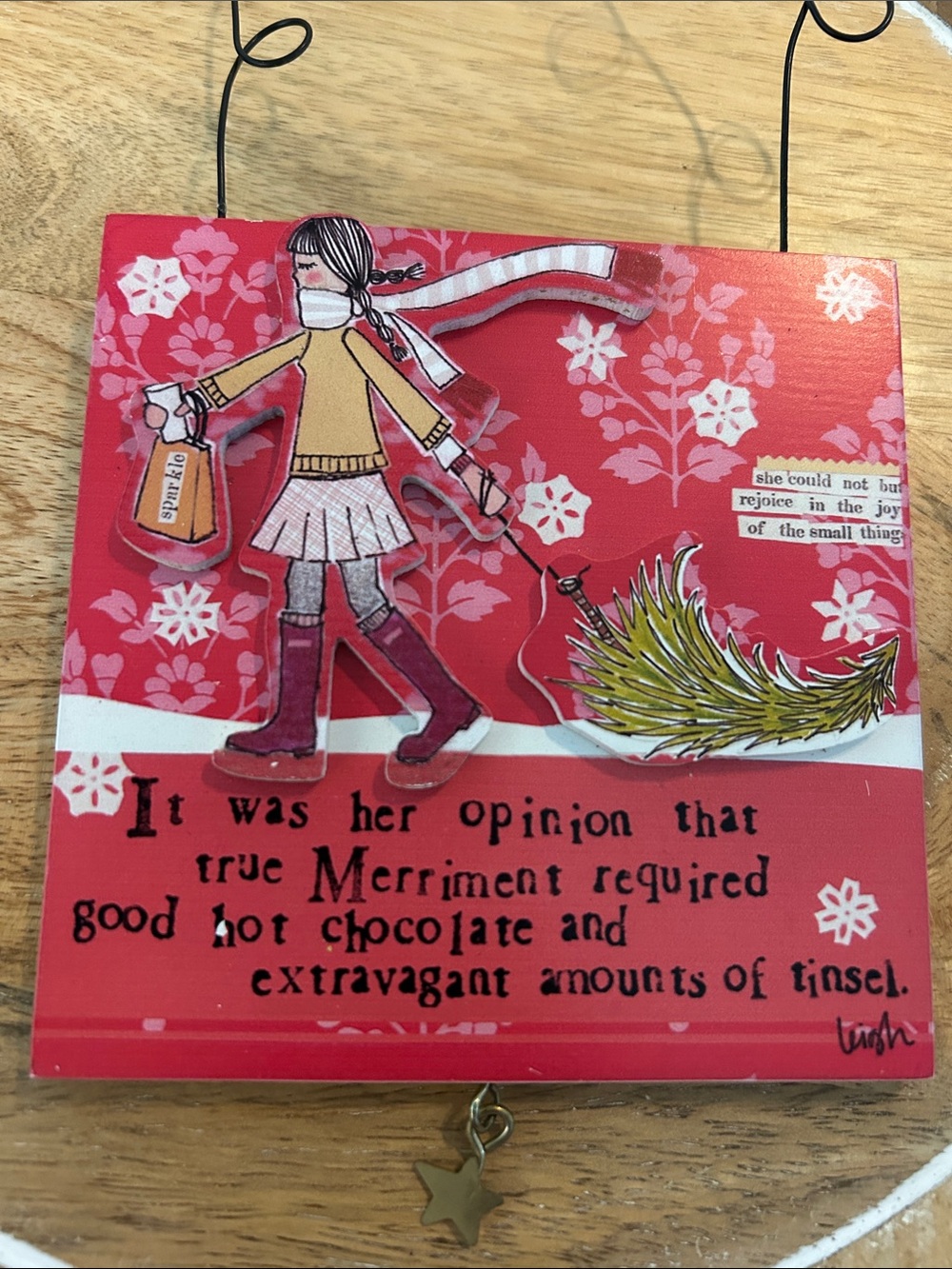 Curly girl designs Christmas decoration Leigh Standley for Demdaco girl tree